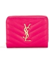 Saint Laurent Small 'monogram' Wallet In Pink