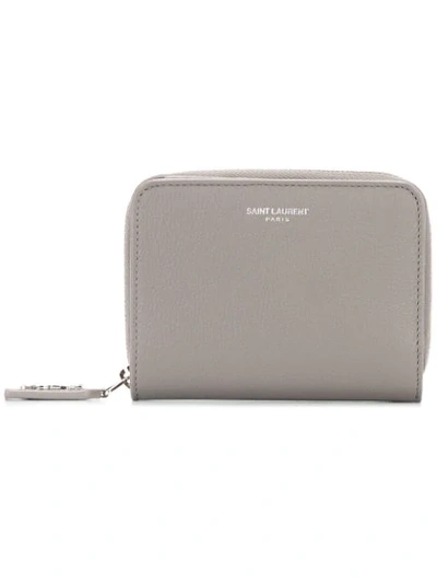 Saint Laurent Rive Gauche Compact Zip Wallet In Grey