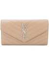 Saint Laurent Monogram Envelope Wallet In Neutrals