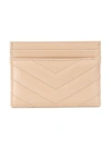 Saint Laurent Quilted Credit Card Case In Neutrals