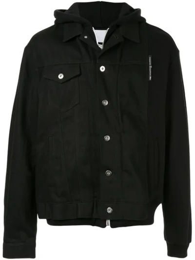 Yoshiokubo Asymmetric Denim Jacket In Black