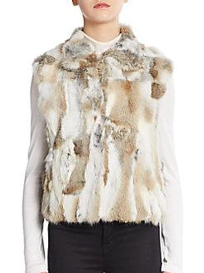 Adrienne Landau Textured Rabbit Fur Vest In 0400088058331