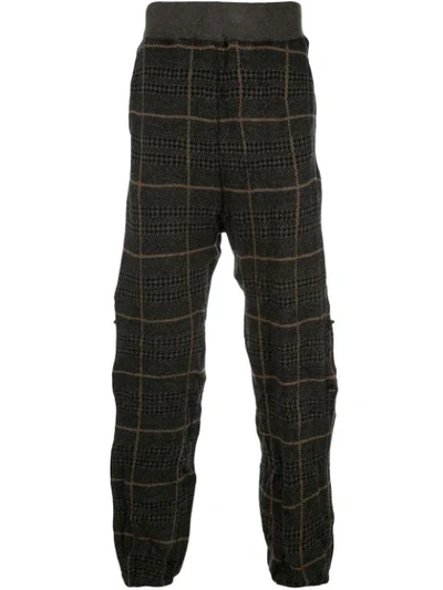 Undercover Check Pattern Track Pants In Grey