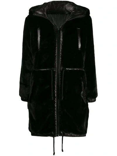 Michael Michael Kors Reversible Eco-fur Down Jacket In Black