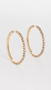 Area Large Classic Round Hoops In Gold Brass/crystal