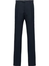 Prada Light Covert Trousers In F0124 Navy