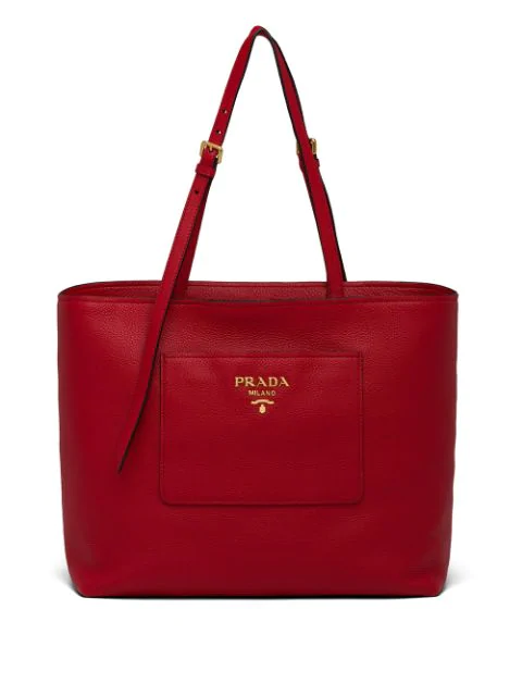 prada plaque tote bag