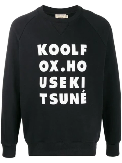 Maison Kitsuné Kool Fox Print Jersey Sweatshirt In Black