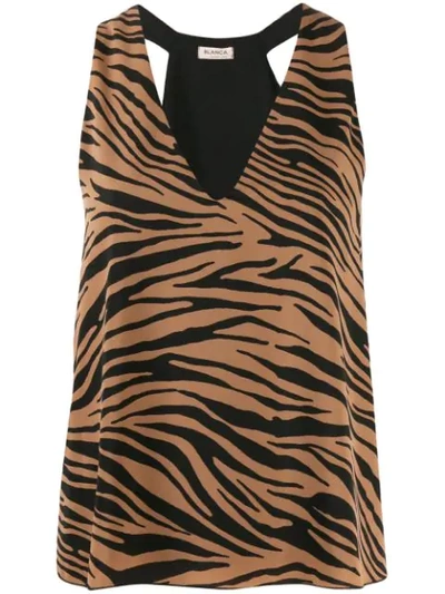 Blanca Zebra Print Camisole In Brown