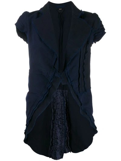 Pre-owned Comme Des Garçons 1990s Layered Frilled Short-sleeved Jacket In Blue