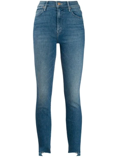 Mother Stunner Two Step Fray Jeans In Blue