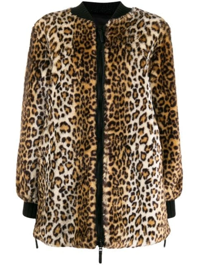 Ermanno Ermanno Leopard-print Coat In Brown