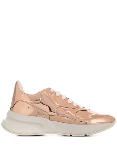 Alexander Mcqueen Reflective Lace Up Sneakers In Pink