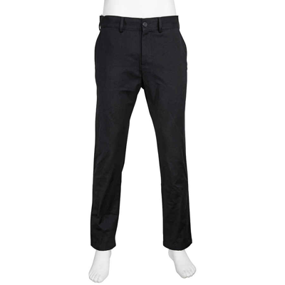 Burberry Cotton Chino Trousers W/ Heritage Details In Black