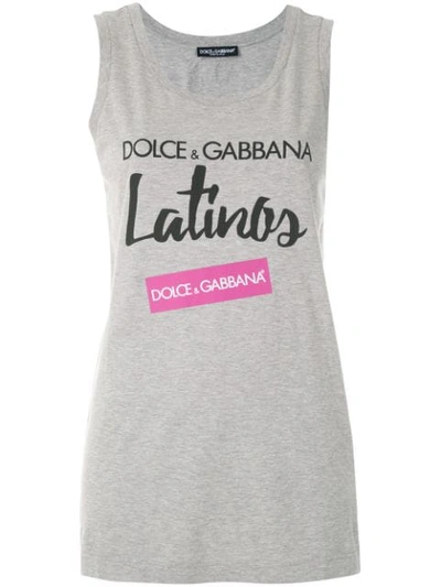 Dolce & Gabbana Latinos Print Tank Top In Grey