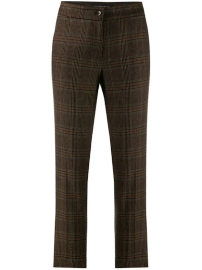 Etro Checked Trousers In Green