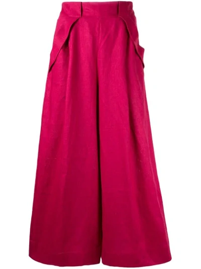 Aje Cove Wide Leg Trousers In Red