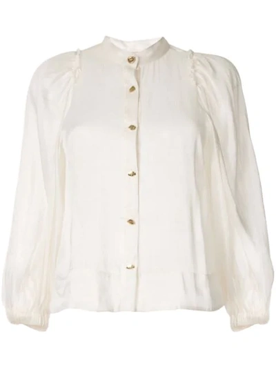 Aje Jasmin Pleated Blouse In White