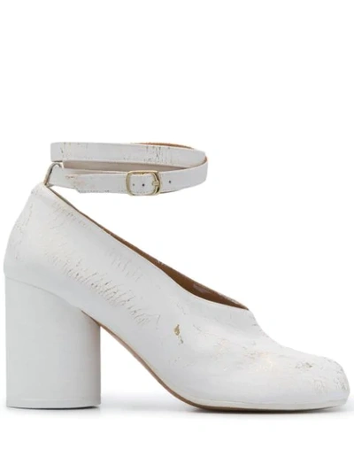 Maison Margiela Distressed 85mm Pumps In White