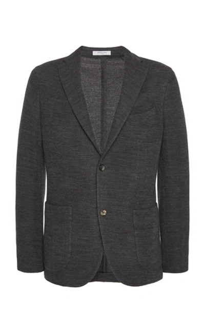 Boglioli K-jacket Slim-fit Wool Knit Blazer In Grey