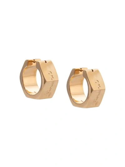 Off-white Hexnut Bolt Earrings In Gold