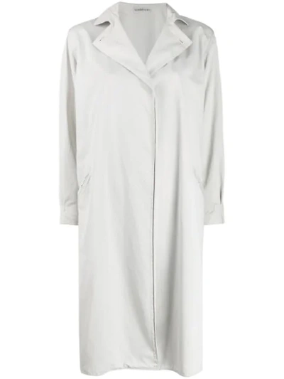 Pre-owned Versace 1980s Oversized Car Coat In Neutrals
