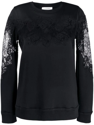 Valentino Lace Panels Jumper In Black