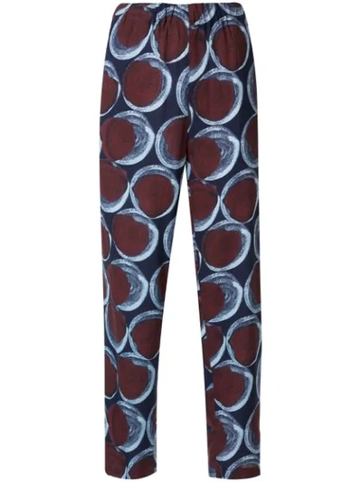 Marni Dot Print Straight-leg Trousers In Brown