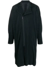 Issey Miyake Plissierter Mantel Mit Reissverschluss In Blue