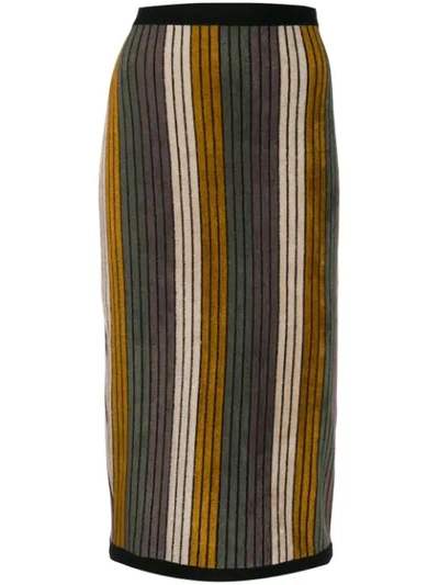 Antonio Marras Striped Pencil Skirt In Grey