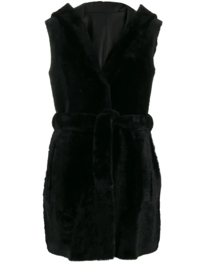 Drome Fur Mid-length Waistcoat In Black