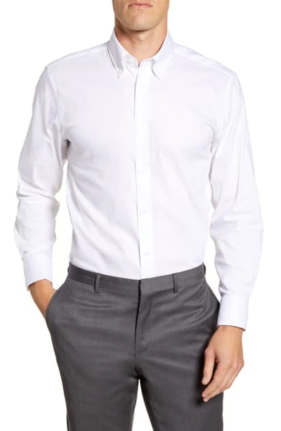Psycho Bunny Modern Fit Solid Stretch Cotton Blend Dress Shirt In White  Solid | ModeSens