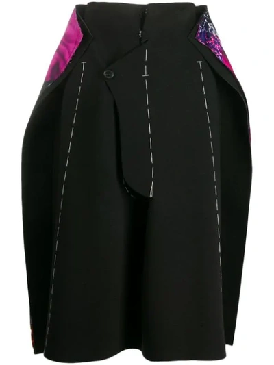 Maison Margiela Oversized Stitched Skirt In Black