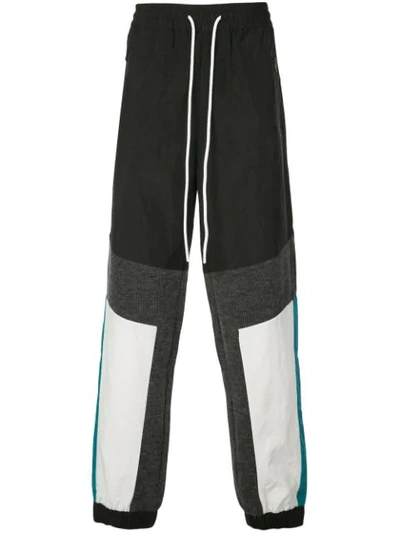 God's Masterful Children Geometric Panelled Track Pants In Black