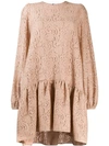 N°21 Floral Lace Balloon Dress In Neutrals