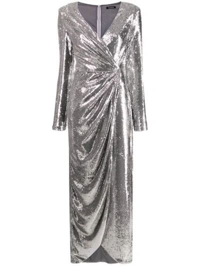 P.a.r.o.s.h Asymmetric Long-sleeve Dress In Metallic