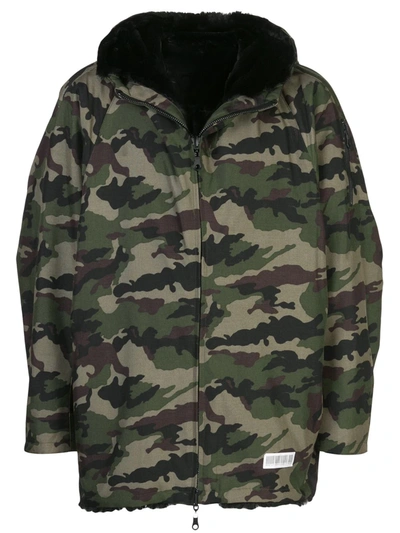 Mostly Heard Rarely Seen Camouflage-print Seen Fur Lined Hooded Jacket, Size Small In N,a