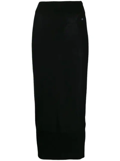 Calvin Klein Fine Knit Pencil Skirt In Black