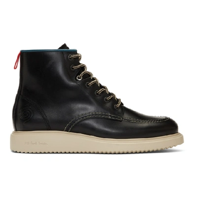 Ps By Paul Smith Lace-up Ankle Boots In 79 Black