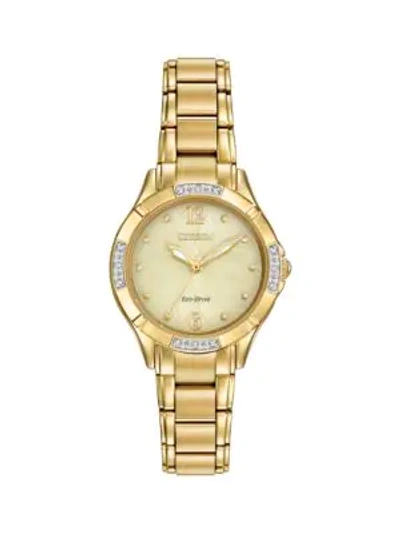 Citizen Em0452-58p Diamond Goldtone Stainless Steel & Diamond Bracelet Watch