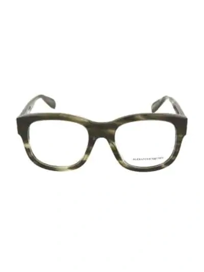 Alexander Mcqueen 53mm Square Optical Glasses In Grey