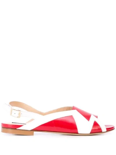 Alberto Fermani Open Toe Slingback Sandals In Red