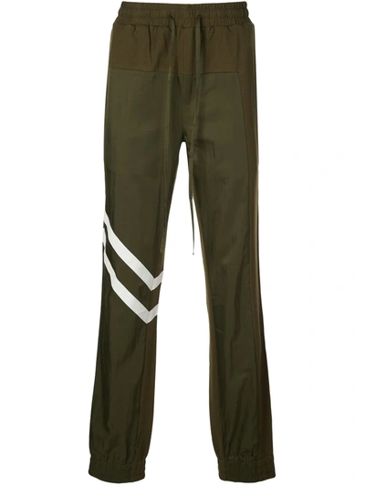 God's Masterful Children Geometric Panelled Track Pants In Green