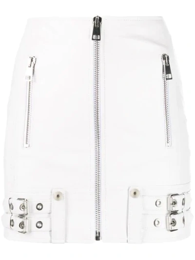 Manokhi Buckle-detail Biker Skirt In White