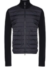 Moncler Panelled Zip-up Jumper In Blue