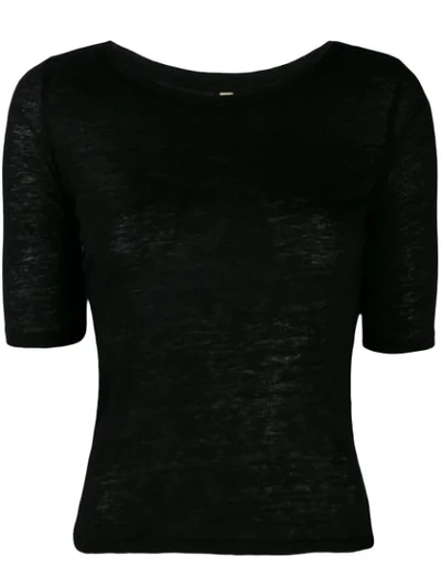 Bellerose Seas Linen T-shirt In Black