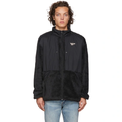 Reebok Clf Mixed-media Trail Jacket In Black