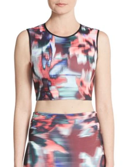 Clover Canyon Floral Ikat Cropped Top In Multi