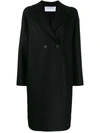 Harris Wharf London Boxy Double-breasted Coat In Blue