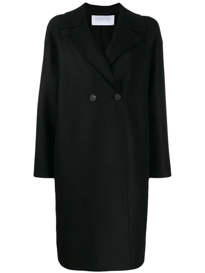 Harris Wharf London Boxy Double-breasted Coat In Blue